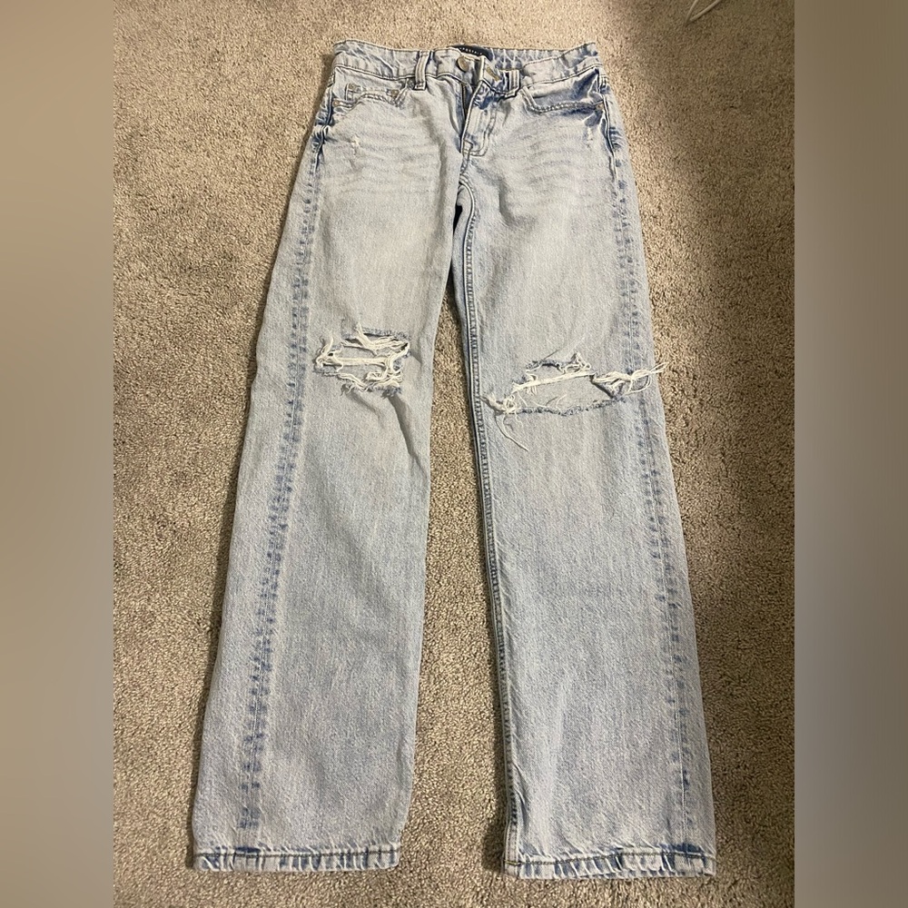Aeropostale low rise baggy ripped jeans